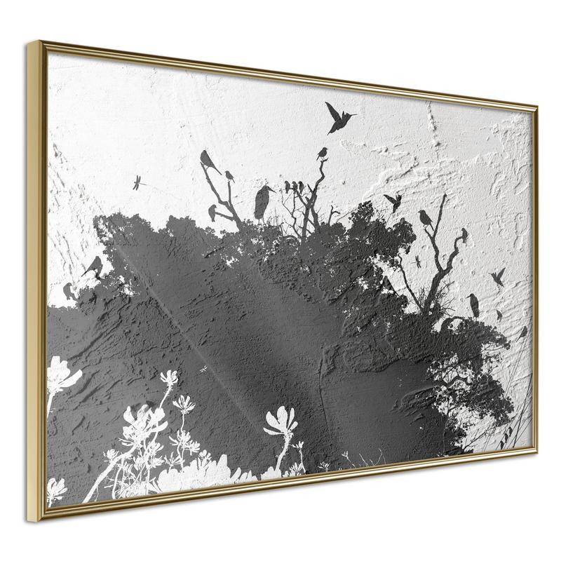 38,00 € Poster met zwarte en witte hummingbirds - Arredalacasa