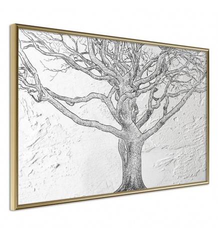 Poster in cornice con un albero in bianco e nero - Arredalacasa
