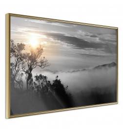 Poster in cornice con la nebbia al tramonto - Arredalacasa