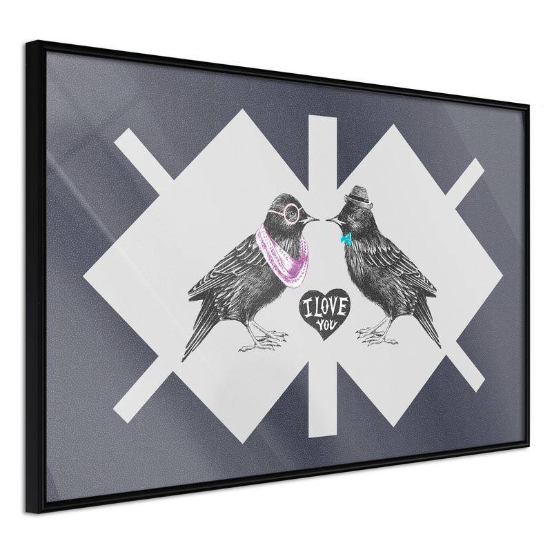 38,00 € Poster con due uccelli eleganti e innamorati - Arredalacasa