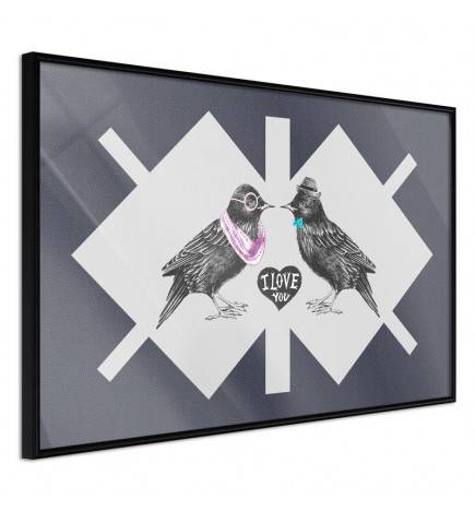 Plakatas su dviem elegantiškais įsimylėjusiais paukščiais – Arredalacasa