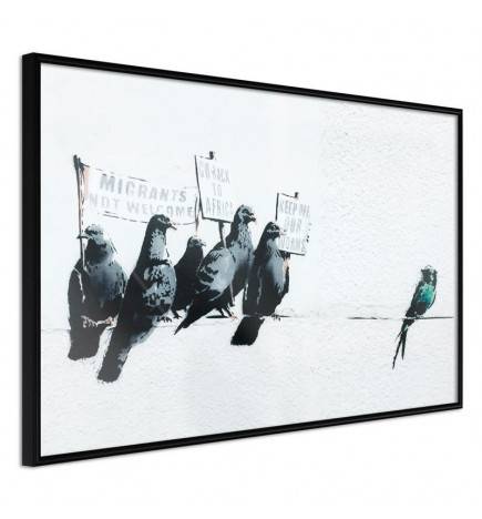 38,00 € Poster con gli uccelli che protestano contro i flussi migratori