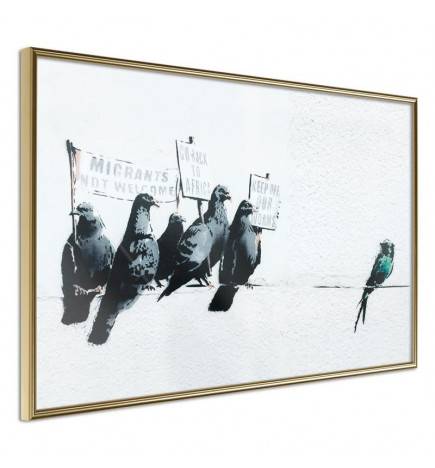 Poster in cornice con gli uccelli che protestano