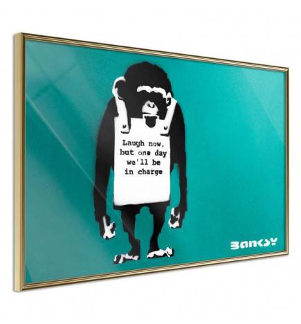 Poster met een trieste aap