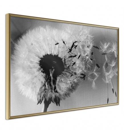 Poster in cornice con un fiore in bianco e nero - Arredalacasa