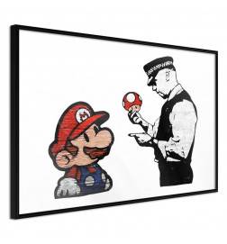 Poster in cornice con mario bros e un poliziotto