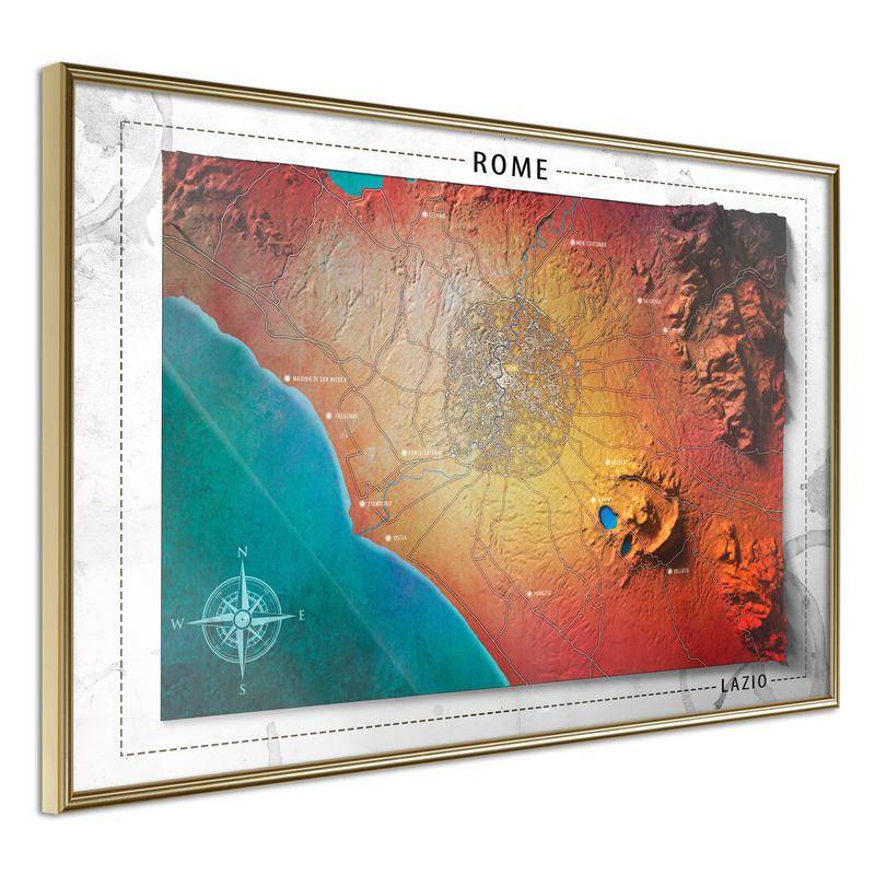 38,00 € Poster met kaart van Rome in Italië