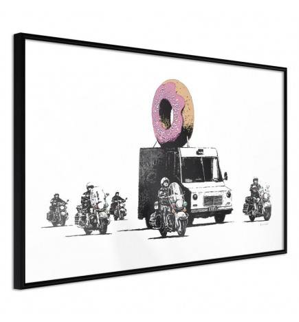 38,00 € Poster met de politie die een donut bewaakt, Arredalacasa