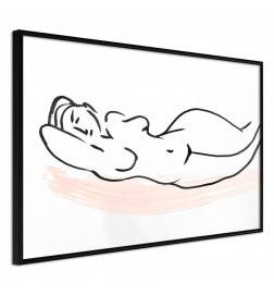 Poster in cornice col una donna nuda e addormentata