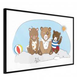 Poster in cornice per bambini con tre orsetti - Arredalacasa