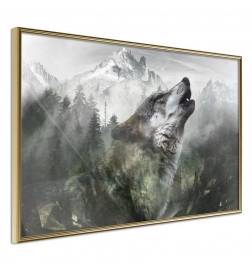 Poster in cornice - con un lupo che canta - Arredalacasa