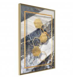 Plakat z zlatimi in prozornimi šesterokotniki - Arredalacasa