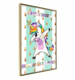 Poster in cornice per bambini con un piccolo unicorno