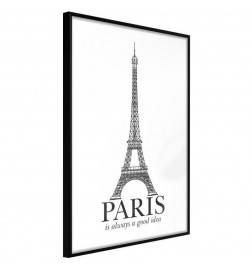 Plakāts ar Eifeļa torni un uzrakstu Paris - Arredalacasa
