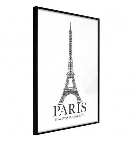 Plakatas su Eifelio bokštu ir užrašu Paryžius – Arredalakasa