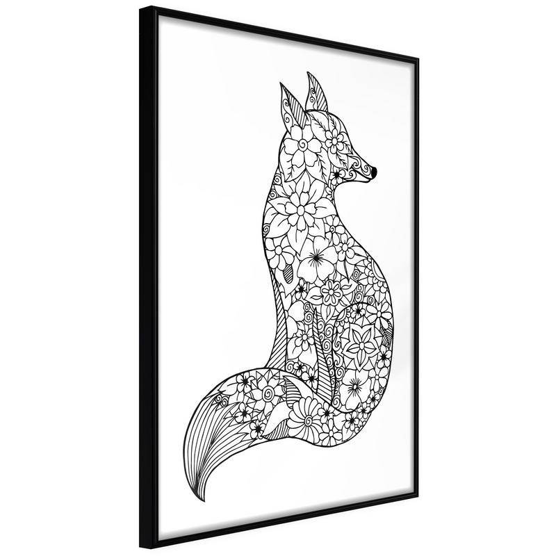38,00 € Poster met een vos in zwart en wit, Arredalacasa
