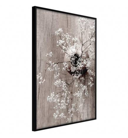 38,00 € Poster met zwarte en witte bloemen op hout Arredalacasa
