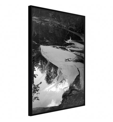 Plakat s potokom v črno-beli barvi - Arredalacasa