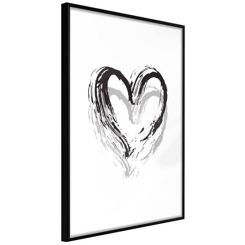 38,00 € Poster met een zwart en wit hart, Arredalacasa