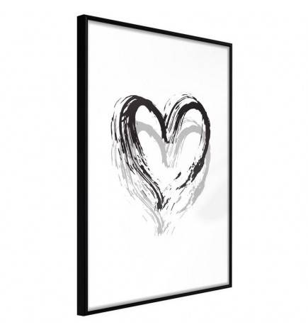38,00 € Poster met een zwart en wit hart, Arredalacasa