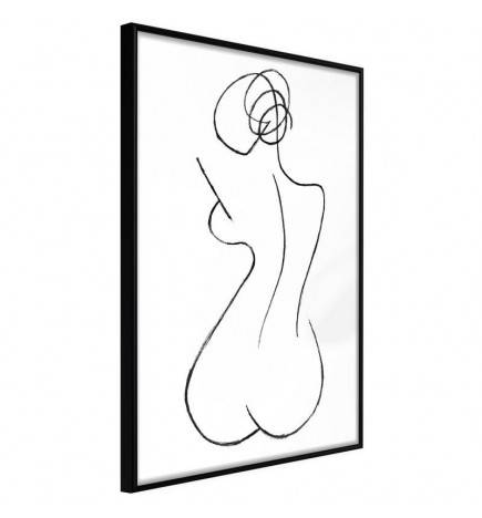 Poster in cornice col bozzetto una giovane ragazza nuda