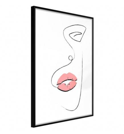 Poster in cornice con due labbra rosa - Arredalacasa