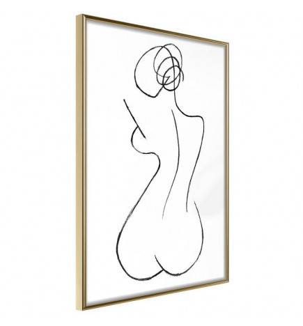 Poster in cornice col bozzetto una giovane ragazza nuda