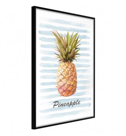 Poster - Pineapple on Striped Background