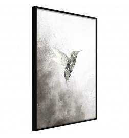 Plakat s črno-belim kolibrijem - Arredalacasa