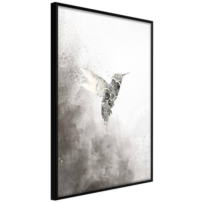 38,00 € Poster met een zwarte en witte hummingbird Arredalacasa