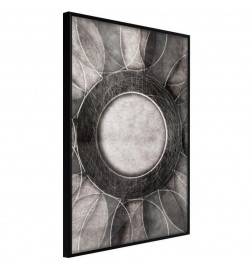 Plakat s sivim in abstraktnim krogom - Arredalacasa