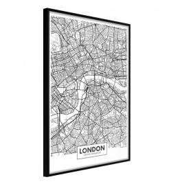 Plakat z zemljevidom Londona - V Angliji - Arredalacasa