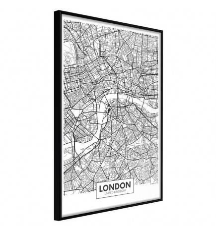 38,00 €Poster in cornice con la mappa di Londra - In Inghilterra - Arredalacasa