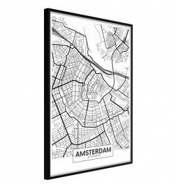 Plakatas su Amsterdamo žemėlapiu – Olandijoje – Arredalacasa