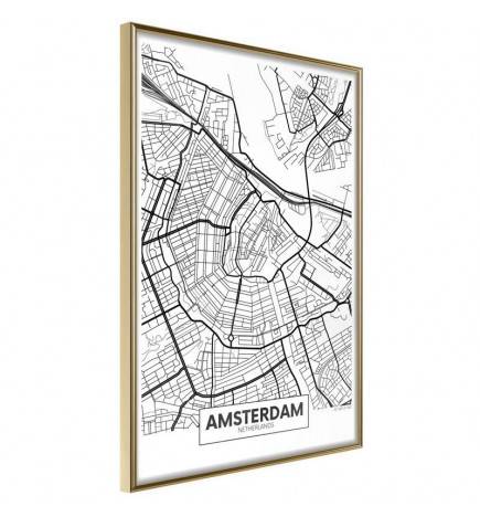 Pôster - City map: Amsterdam