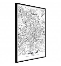 Plakat z zemljevidom Frankfurta - v Nemčiji - Arredalacasa