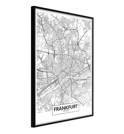 Poster met kaart van Frankfurt, Duitsland, Arredalacasa