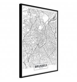 Plakat z zemljevidom Bruslja - v Belgiji - Arredalacasa
