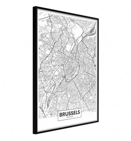 Plakatas su Briuselio žemėlapiu – Belgijoje – Arredalacasa