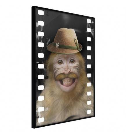 Poster met een aap op het feest