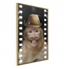 Poster met een aap op het feest