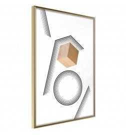 Poster in cornice con un cubo marrone - Arredalacasa