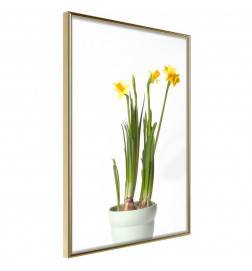 Poster roheliste taimedega ja kollased lilled - Arredalacasa