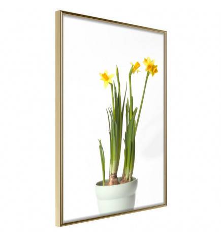 Plakat z zelenimi rastlinami in rumenimi cvetovi - Arredalacasa