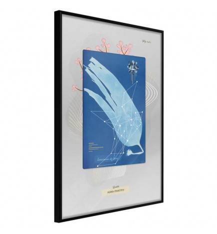 Poster in cornice floreale astratto e azzurro - Arredalacasa