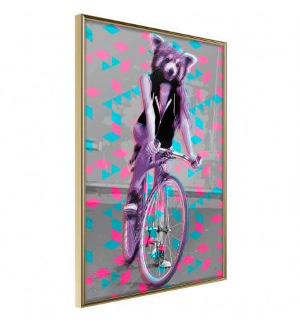 Plakat s plišastim medvedkom na kolesu - Arredalacasa