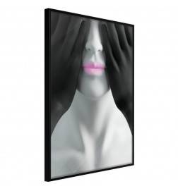 Poster in cornice con la donna con le labbra rosa