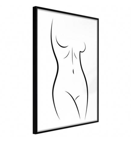 Poster in cornice col una ragazza nuda disegnata