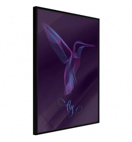 Poster in cornice con un colibrì fluorescente - Arredalacasa