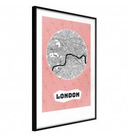 Plakat z zemljevidom Londona - v Združenem kraljestvu - Arredalacasa